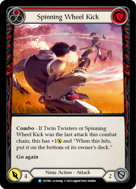 Spinning Wheel Kick (Red) [OUT062] (Outsiders)  Rainbow Foil | Card Merchant Takapuna