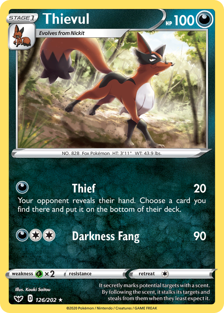 Thievul (126/202) [Sword & Shield: Base Set] | Card Merchant Takapuna