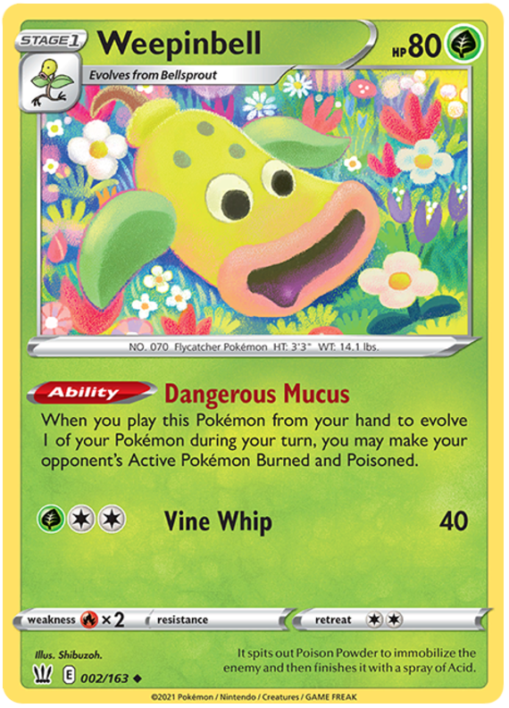 Weepinbell (002/163) [Sword & Shield: Battle Styles] | Card Merchant Takapuna