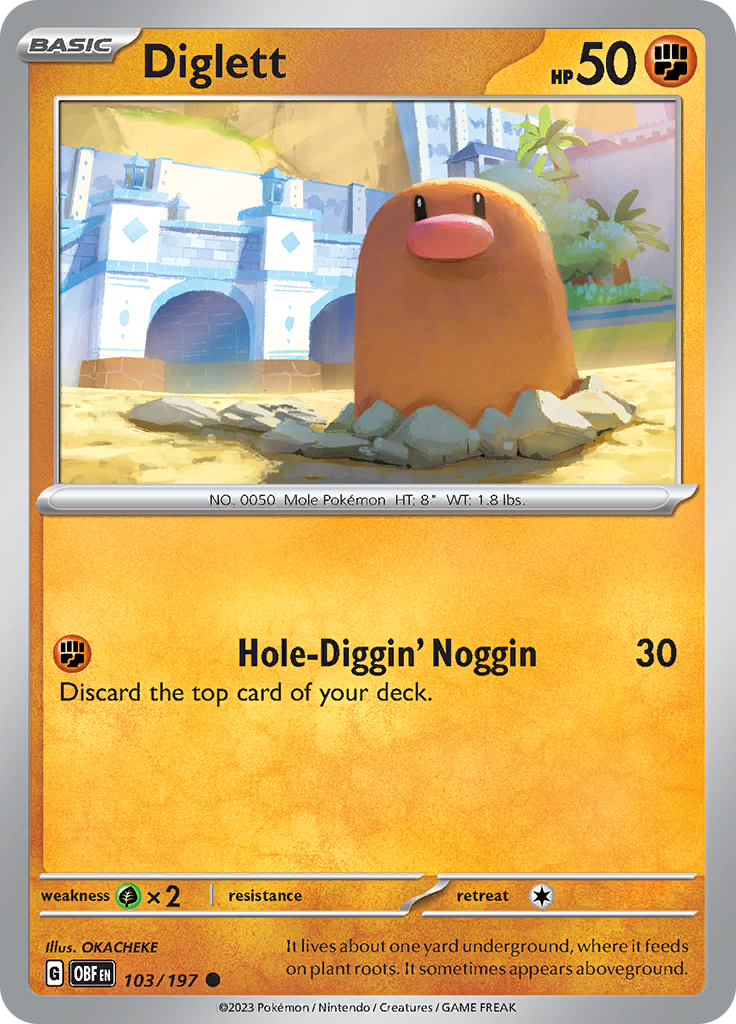 Diglett (103/197) [Scarlet & Violet: Obsidian Flames] | Card Merchant Takapuna