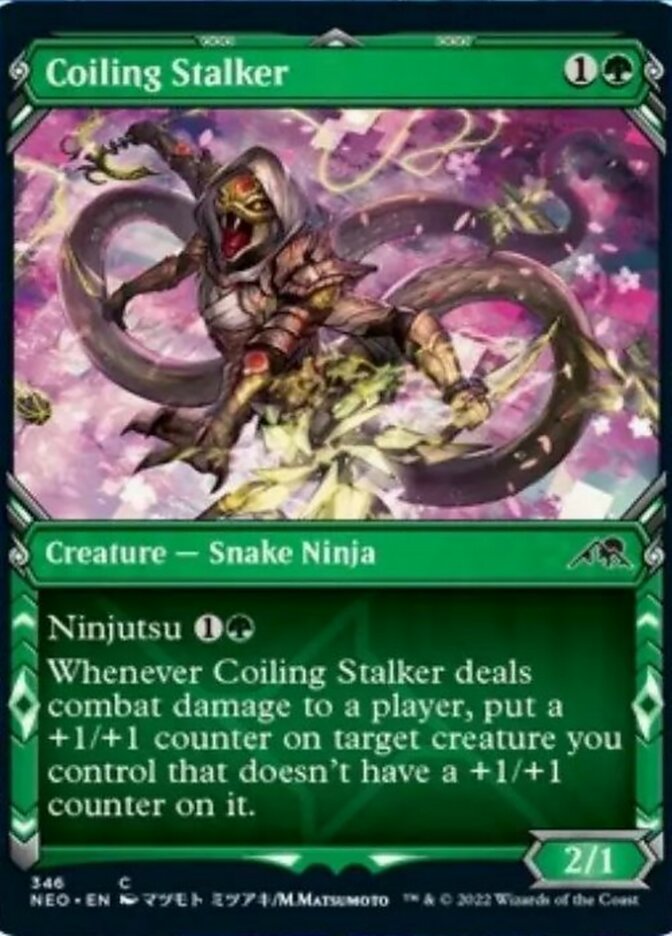 Coiling Stalker (Showcase Ninja) [Kamigawa: Neon Dynasty] | Card Merchant Takapuna