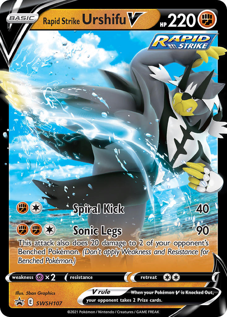 Rapid Strike Urshifu V (SWSH107) (Jumbo Card) [Sword & Shield: Black Star Promos] | Card Merchant Takapuna