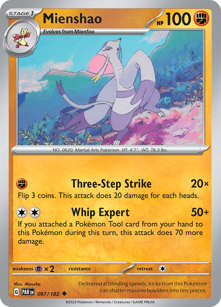 Mienshao (097/182) [Scarlet & Violet: Paradox Rift] | Card Merchant Takapuna