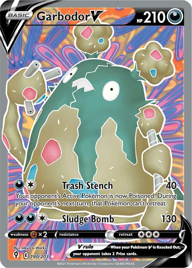 Garbodor V (190/203) [Sword & Shield: Evolving Skies] | Card Merchant Takapuna