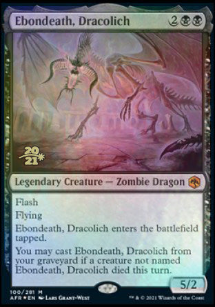 Ebondeath, Dracolich [Dungeons & Dragons: Adventures in the Forgotten Realms Prerelease Promos] | Card Merchant Takapuna