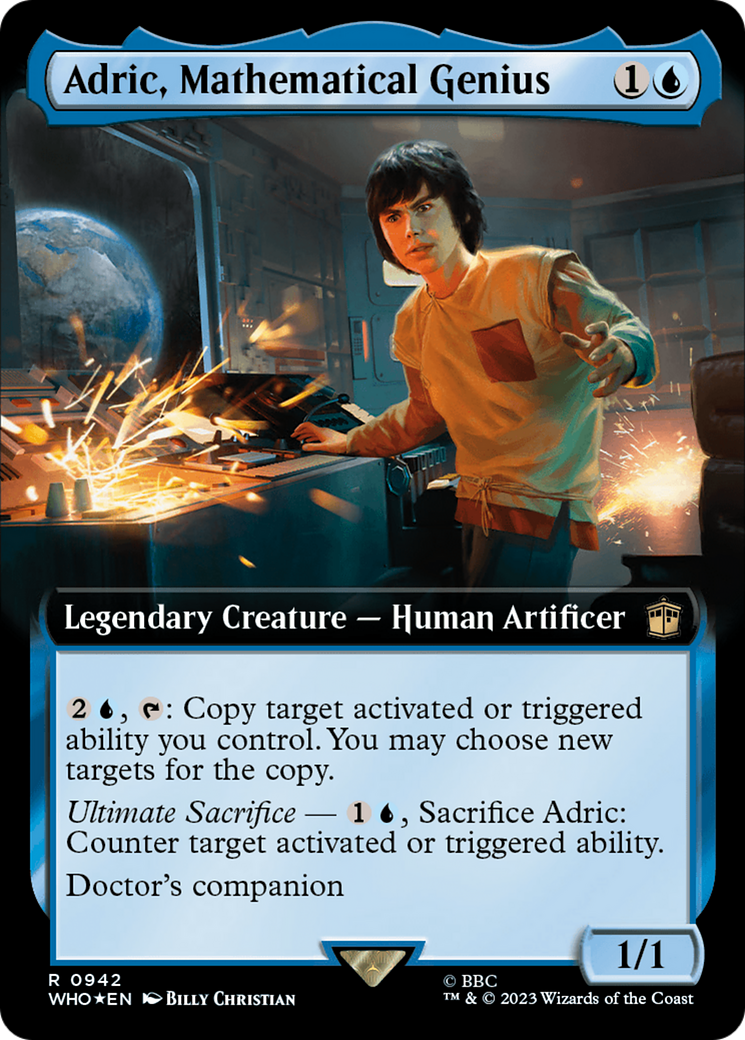 Adric, Mathematical Genius (Extended Art) (Surge Foil) [Doctor Who] | Card Merchant Takapuna