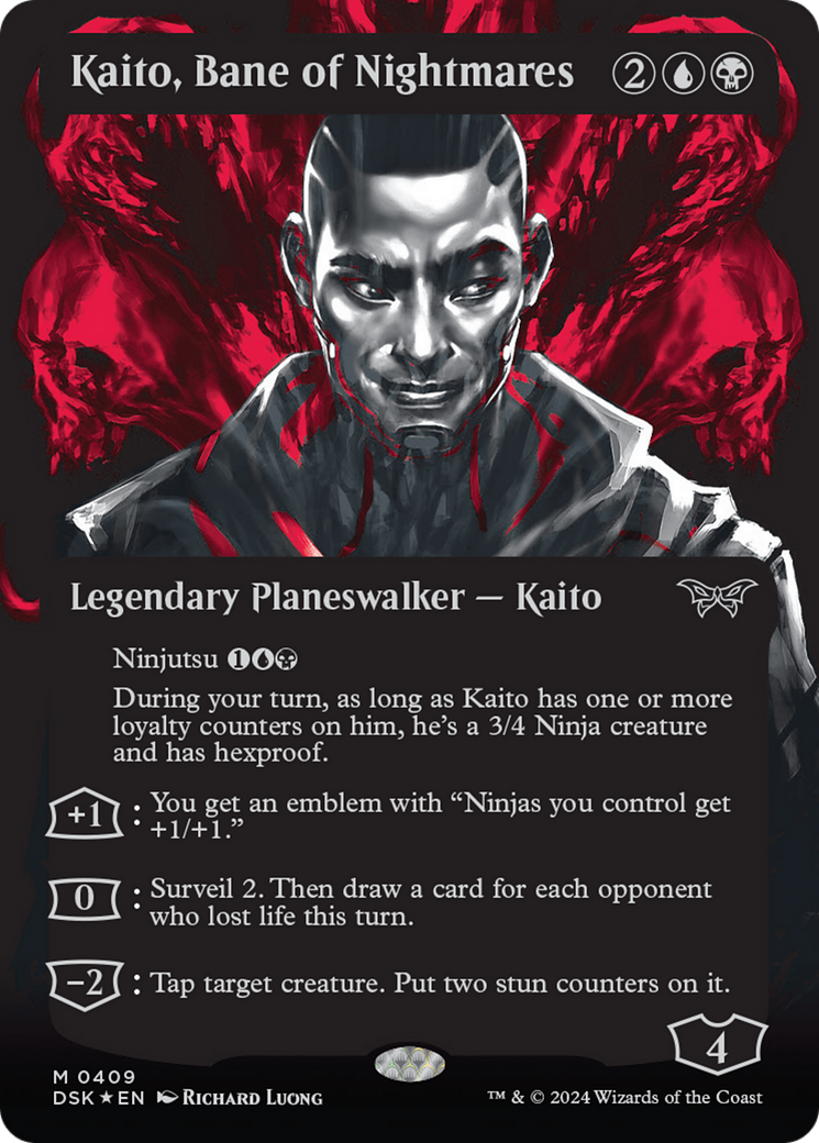 Kaito, Bane of Nightmares (Showcase) (Textured) [Duskmourn: House of Horror] | Card Merchant Takapuna