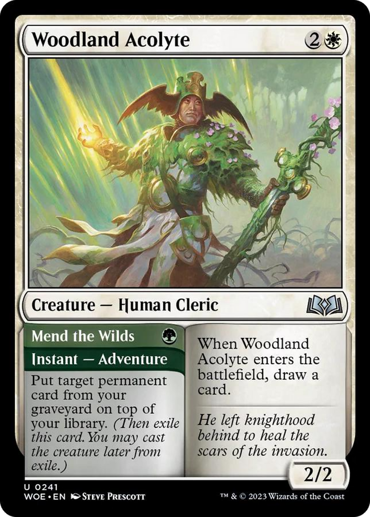 Woodland Acolyte // Mend the Wilds [Wilds of Eldraine] | Card Merchant Takapuna