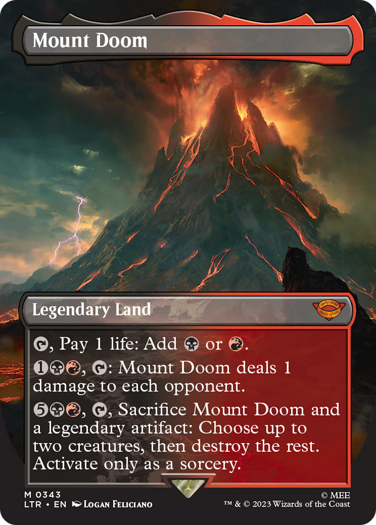 Mount Doom (Borderless Alternate Art) [The Lord of the Rings: Tales of Middle-Earth] | Card Merchant Takapuna