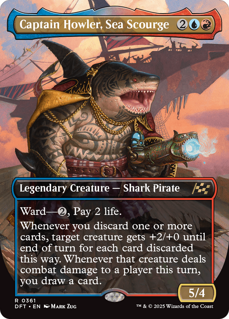 Captain Howler, Sea Scourge (Borderless) [Aetherdrift] | Card Merchant Takapuna