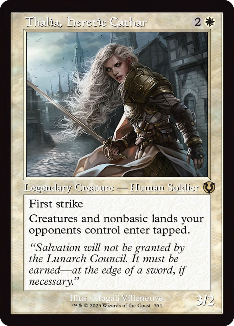 Thalia, Heretic Cathar (Retro Frame) [Innistrad Remastered] | Card Merchant Takapuna