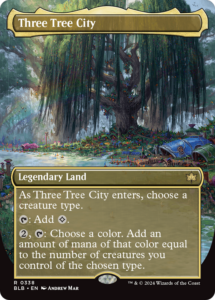 Three Tree City (Borderless) (0338) [Bloomburrow] | Card Merchant Takapuna