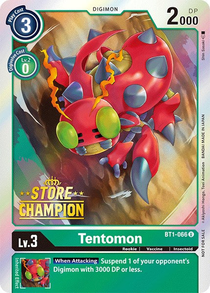 Tentomon [BT1-066] (Store Champion) [Release Special Booster Promos] | Card Merchant Takapuna