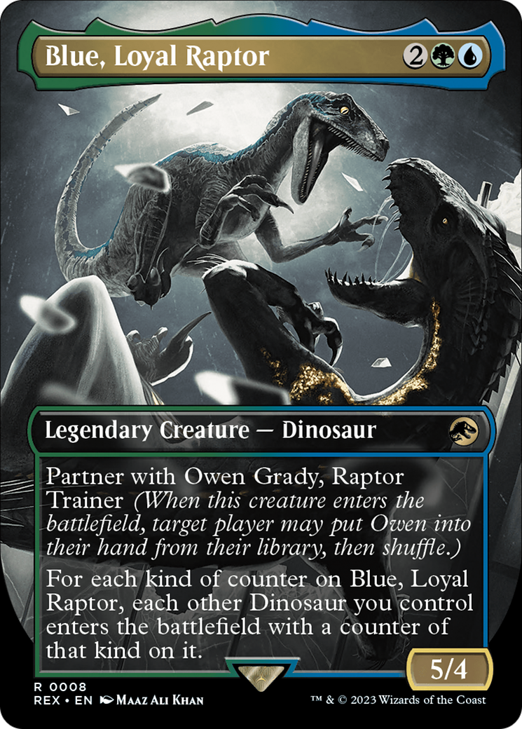 Blue, Loyal Raptor (Borderless) [Jurassic World Collection] | Card Merchant Takapuna