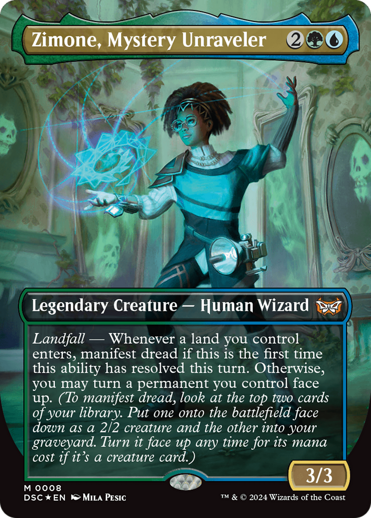 Zimone, Mystery Unraveler (Borderless) [Duskmourn: House of Horror Commander] | Card Merchant Takapuna