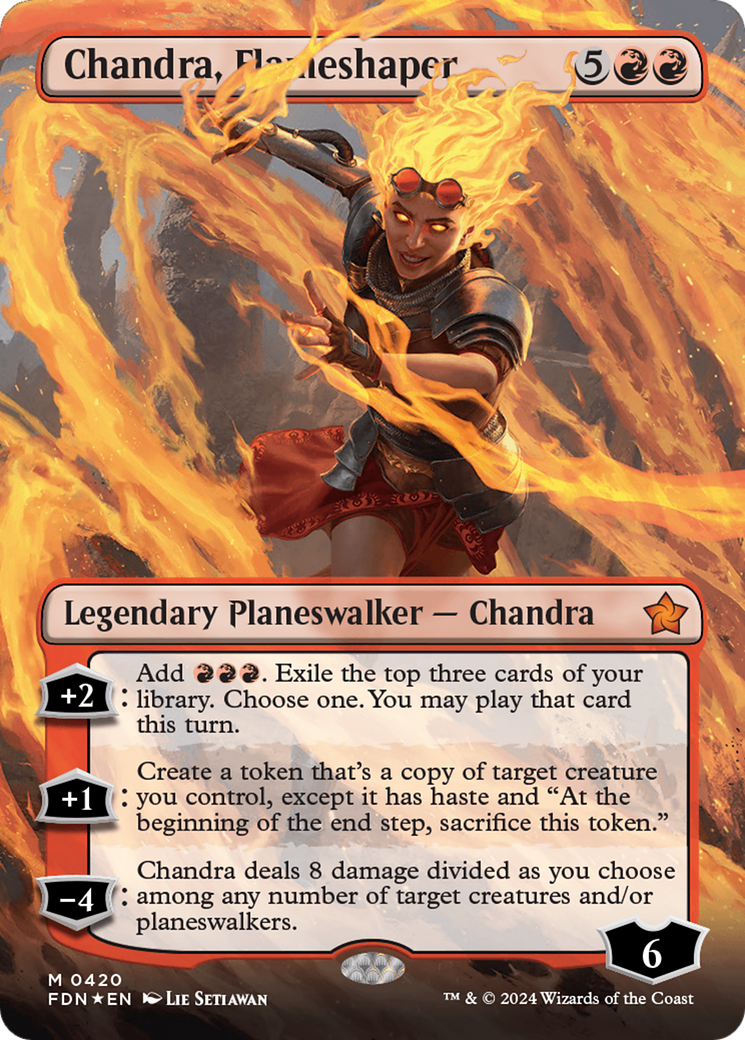 Chandra, Flameshaper (Borderless) (Mana Foil) [Foundations] | Card Merchant Takapuna