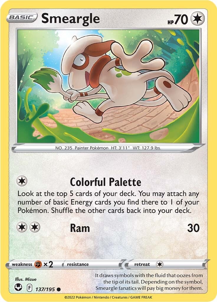 Smeargle (137/195) [Sword & Shield: Silver Tempest] | Card Merchant Takapuna