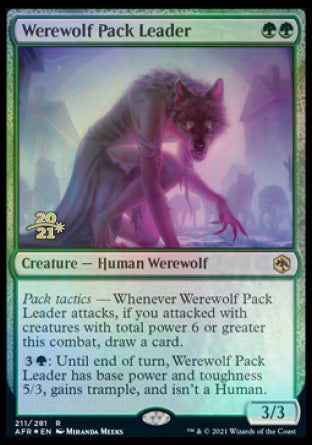 Werewolf Pack Leader [Dungeons & Dragons: Adventures in the Forgotten Realms Prerelease Promos] | Card Merchant Takapuna