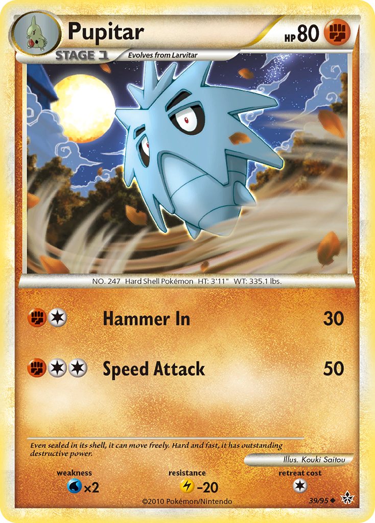 Pupitar (39/95) [HeartGold & SoulSilver: Unleashed] | Card Merchant Takapuna