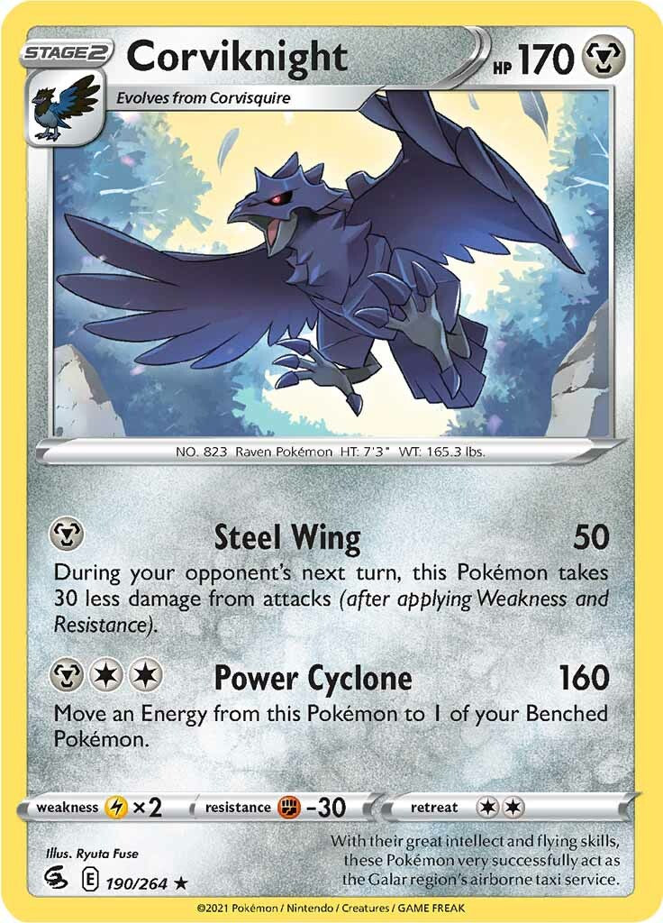 Corviknight (190/264) [Sword & Shield: Fusion Strike] | Card Merchant Takapuna