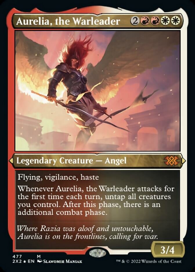 Aurelia, the Warleader (Foil Etched) [Double Masters 2022] | Card Merchant Takapuna