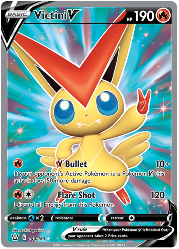 Victini V (144/163) [Sword & Shield: Battle Styles] | Card Merchant Takapuna