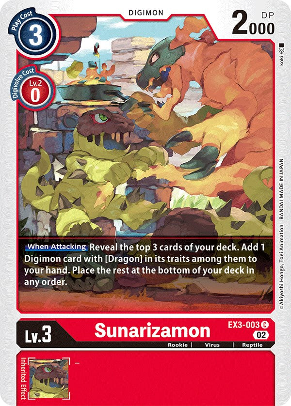 Sunarizamon [EX3-003] [Draconic Roar] | Card Merchant Takapuna