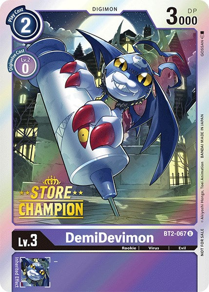 DemiDevimon [BT2-067] (Store Champion) [Release Special Booster Promos] | Card Merchant Takapuna