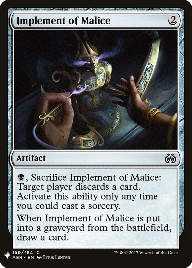 Implement of Malice [Mystery Booster] | Card Merchant Takapuna