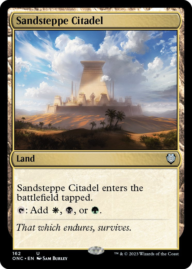 Sandsteppe Citadel [Phyrexia: All Will Be One Commander] | Card Merchant Takapuna