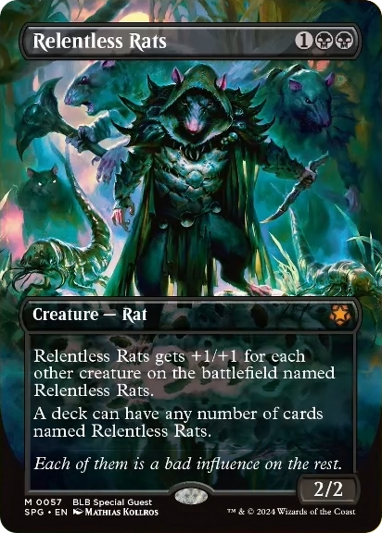 Relentless Rats (Borderless) [Bloomburrow Special Guests] | Card Merchant Takapuna