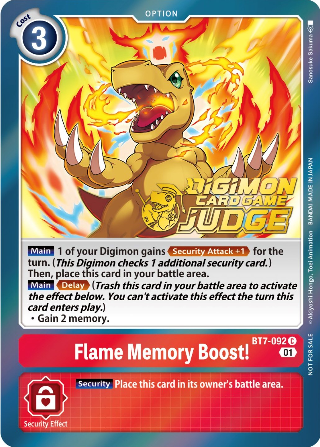 Flame Memory Boost! [BT7-092] (Judge Pack 3) [Next Adventure Promos] | Card Merchant Takapuna