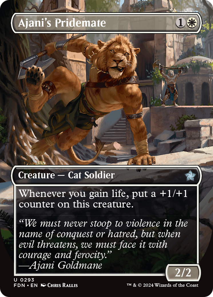 Ajani's Pridemate (Borderless) [Foundations] | Card Merchant Takapuna