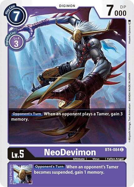 NeoDevimon [BT4-084] [Great Legend] | Card Merchant Takapuna