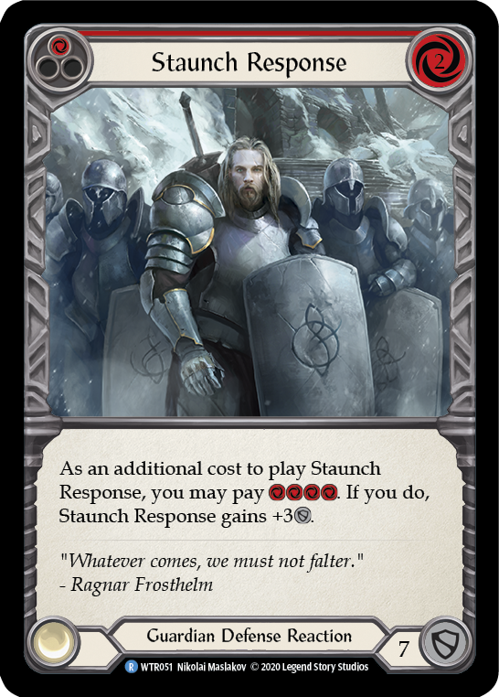 Staunch Response (Red) [U-WTR051] (Welcome to Rathe Unlimited)  Unlimited Rainbow Foil | Card Merchant Takapuna