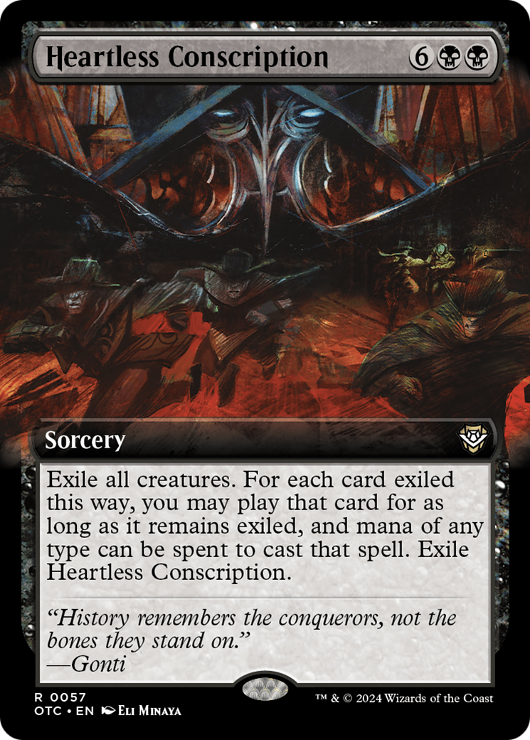 Heartless Conscription (Extended Art) [Outlaws of Thunder Junction Commander] | Card Merchant Takapuna