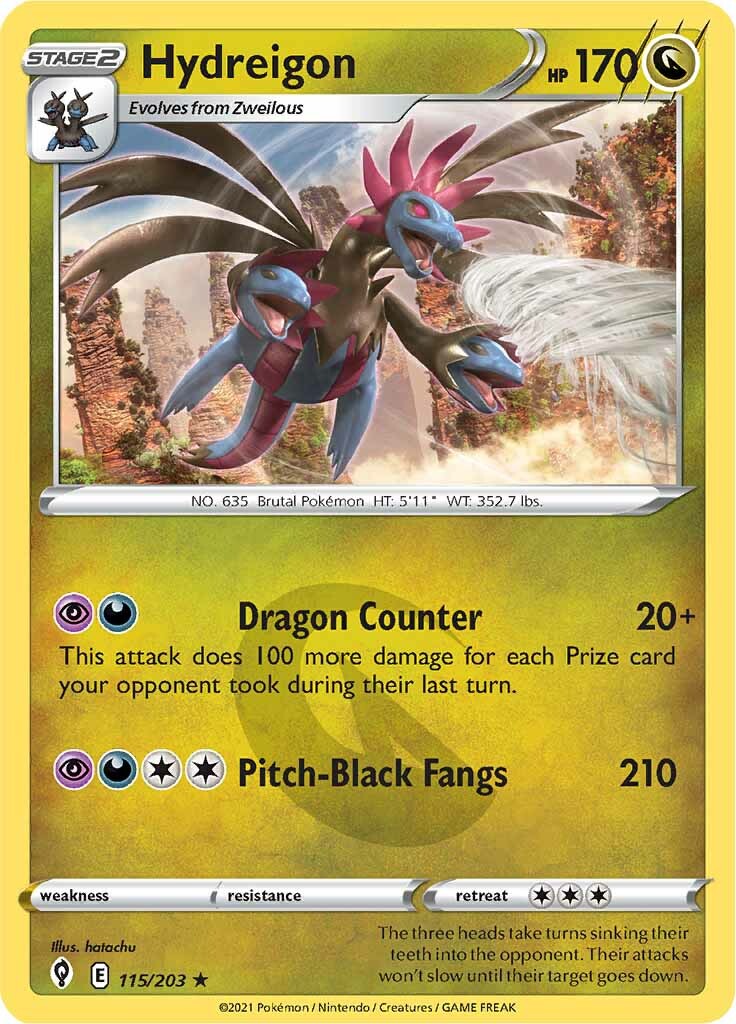 Hydreigon (115/203) [Sword & Shield: Evolving Skies] | Card Merchant Takapuna