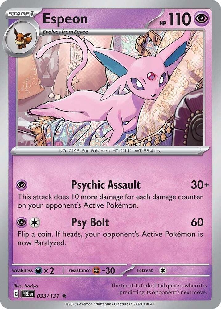 Espeon (033/131) [Scarlet & Violet: Prismatic Evolutions] | Card Merchant Takapuna