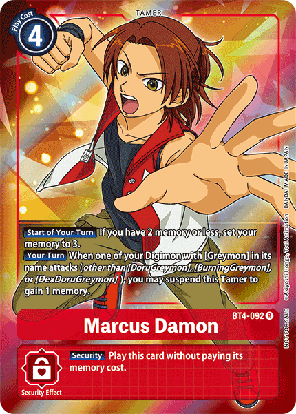 Marcus Damon [BT4-092] (Buy-A-Box Promo) [Great Legend Promos] | Card Merchant Takapuna