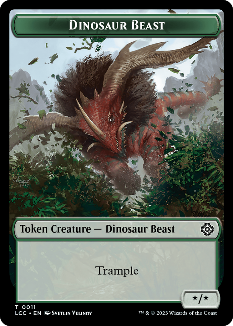 Dinosaur Beast // Dinosaur Double-Sided Token [The Lost Caverns of Ixalan Commander Tokens] | Card Merchant Takapuna