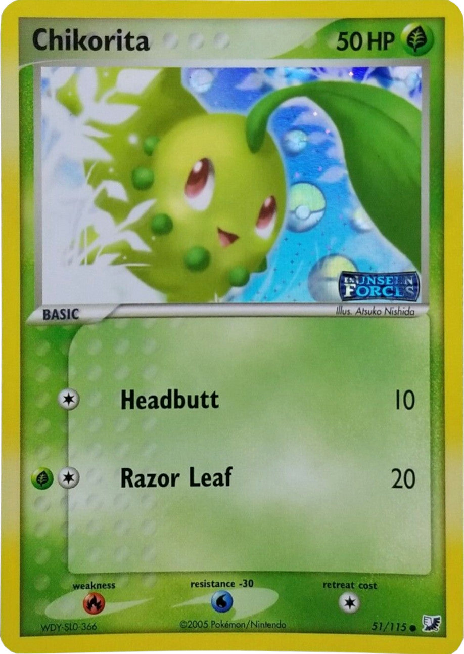 Chikorita (51/115) (Stamped) [EX: Unseen Forces] | Card Merchant Takapuna