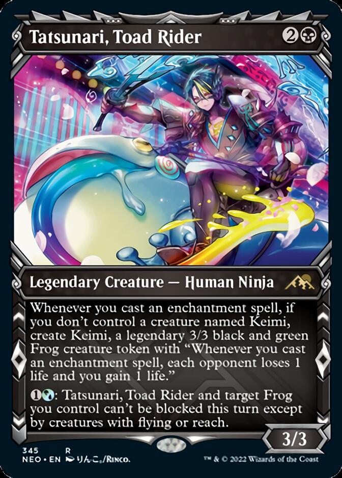 Tatsunari, Toad Rider (Showcase Ninja) [Kamigawa: Neon Dynasty] | Card Merchant Takapuna