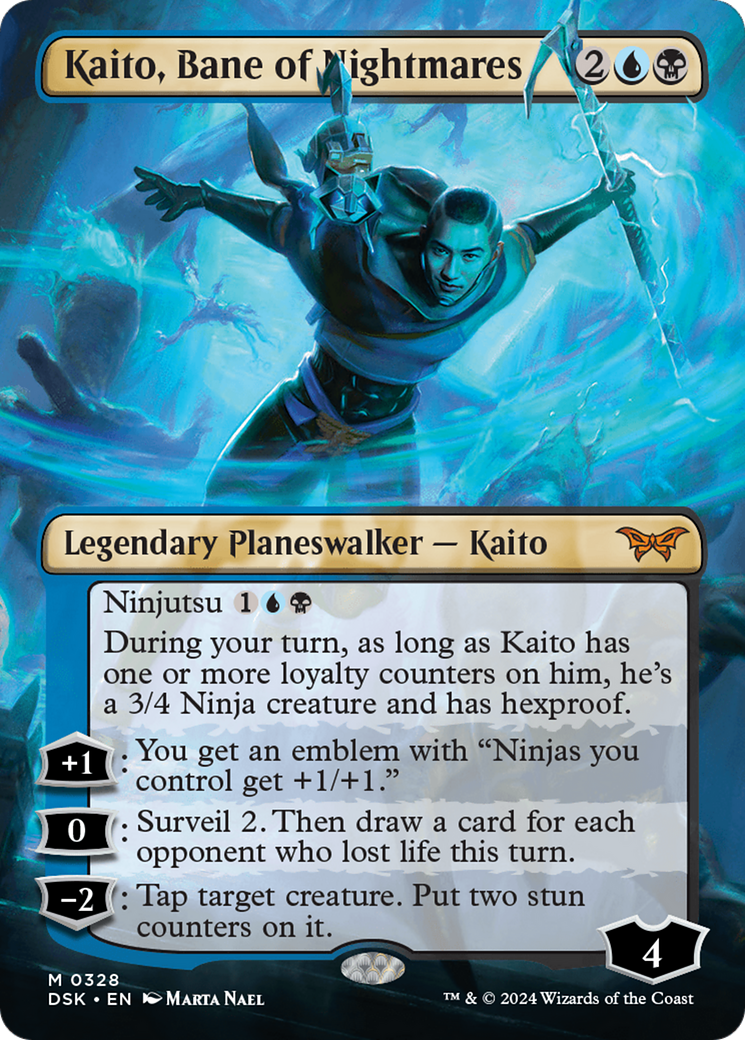 Kaito, Bane of Nightmares (Borderless) [Duskmourn: House of Horror] | Card Merchant Takapuna