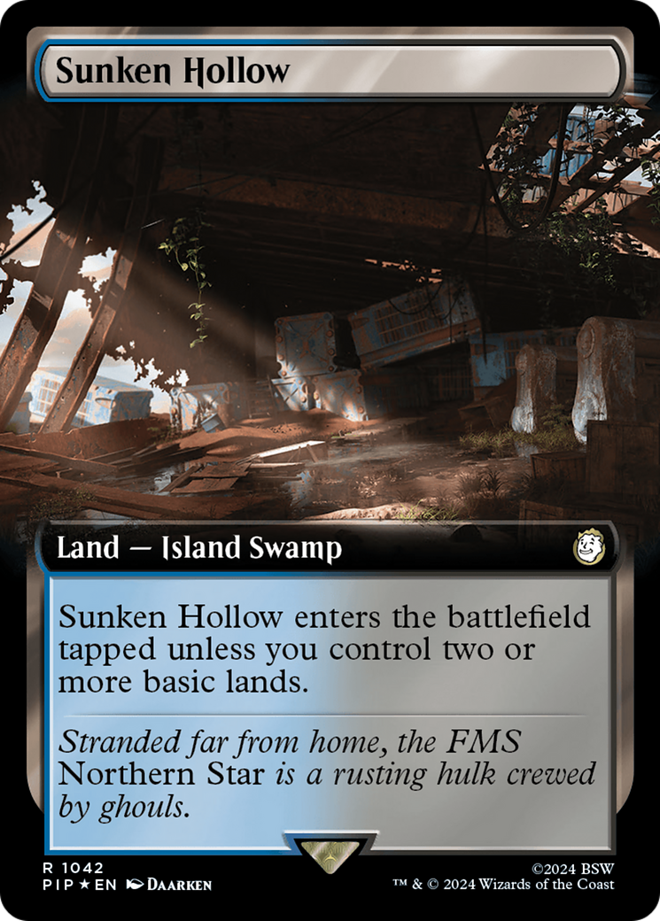 Sunken Hollow (Extended Art) (Surge Foil) [Fallout] | Card Merchant Takapuna