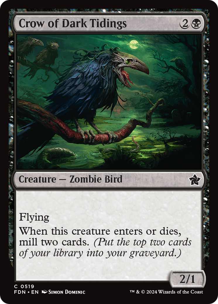 Crow of Dark Tidings [Foundations] | Card Merchant Takapuna