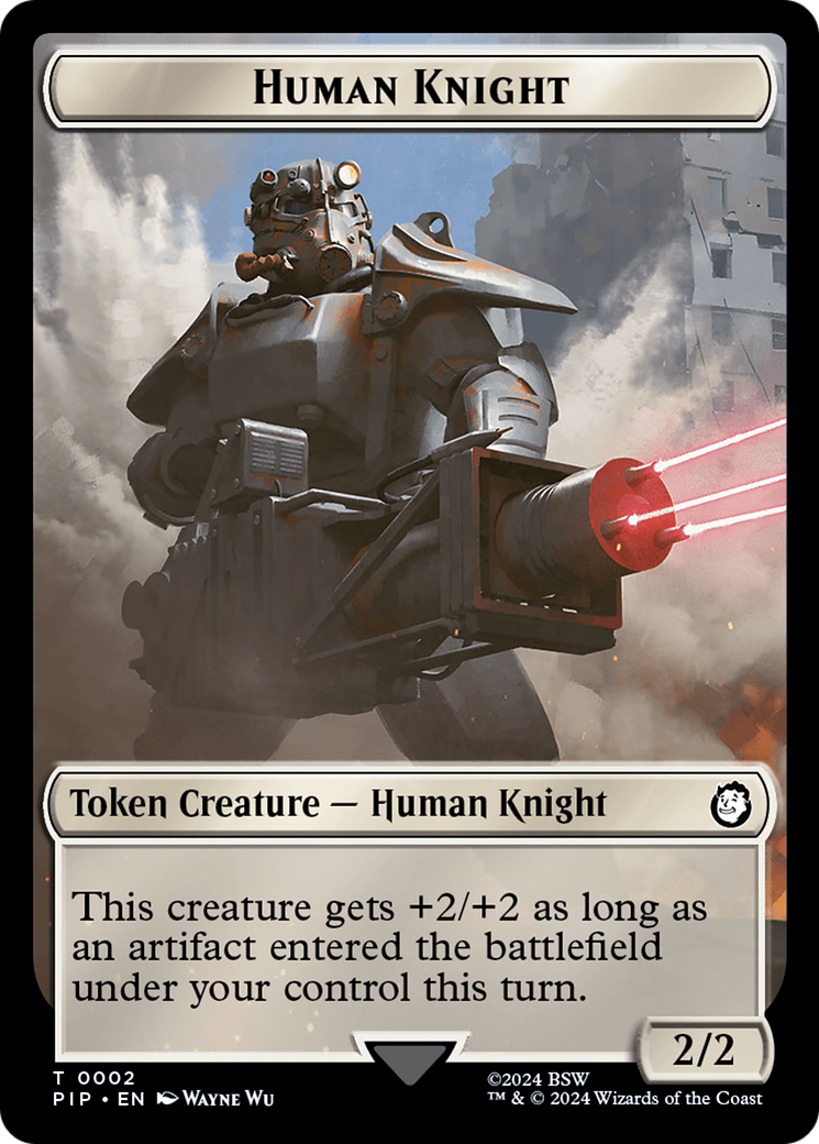 Human Knight // Copy Double-Sided Token [Fallout Tokens] | Card Merchant Takapuna