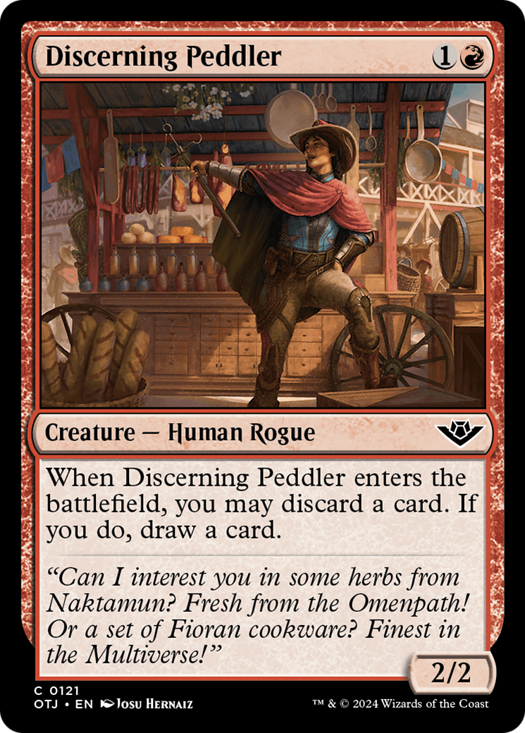 Discerning Peddler [Outlaws of Thunder Junction] | Card Merchant Takapuna