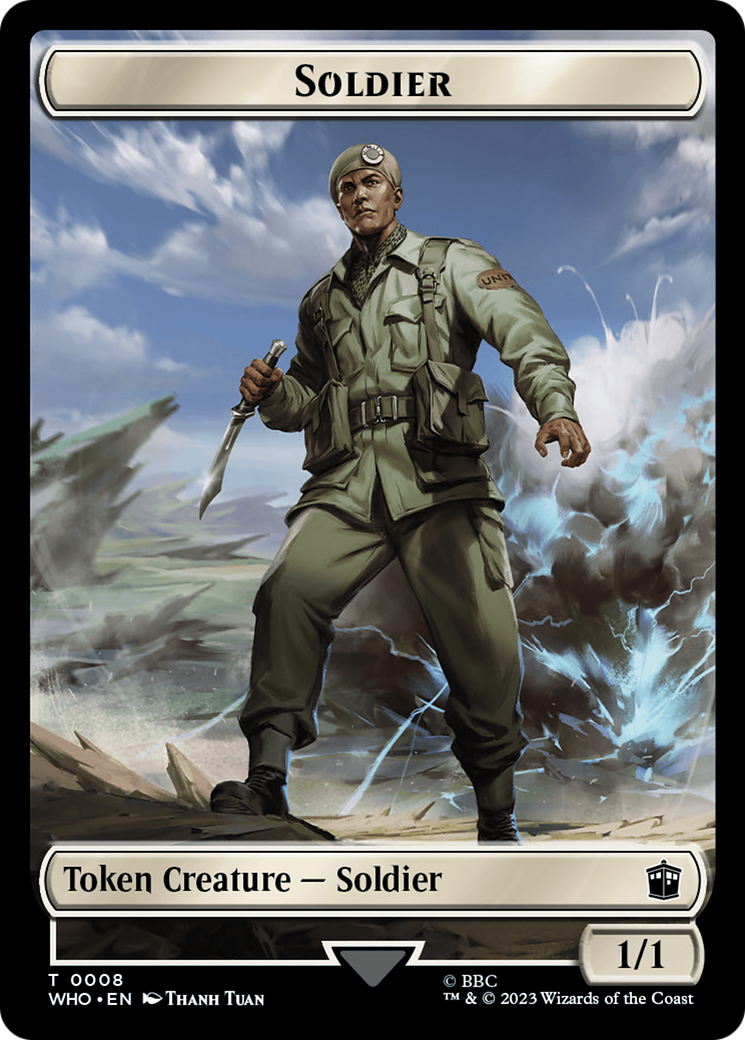 Soldier // Mark of the Rani Double-Sided Token [Doctor Who Tokens] | Card Merchant Takapuna