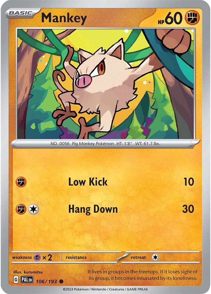 Mankey (106/193) [Scarlet & Violet: Paldea Evolved] | Card Merchant Takapuna