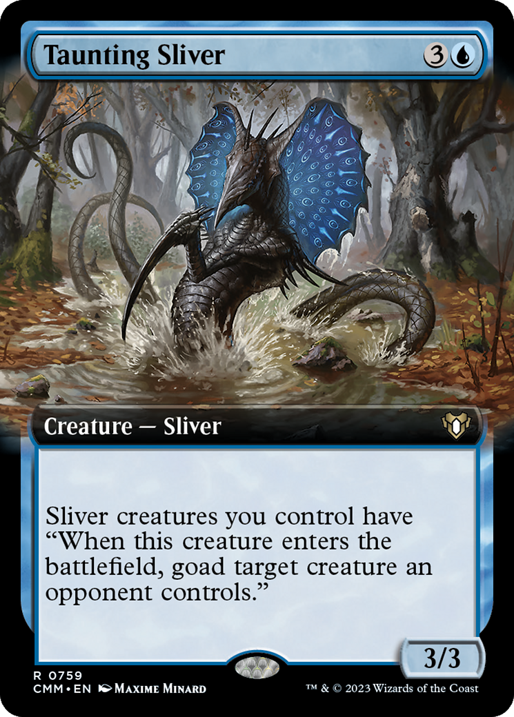 Taunting Sliver (Extended Art) [Commander Masters] | Card Merchant Takapuna